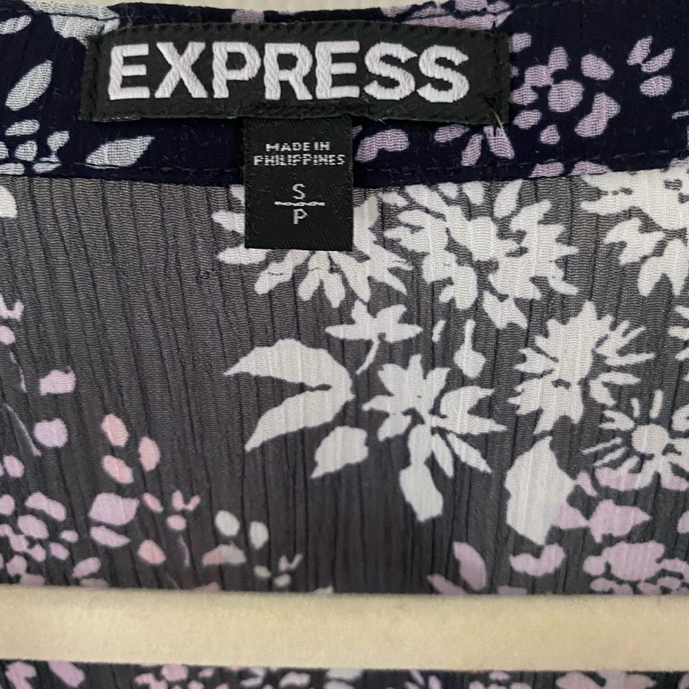 Express Button Down Shirt/Blouse, Multi Colored P… - image 6